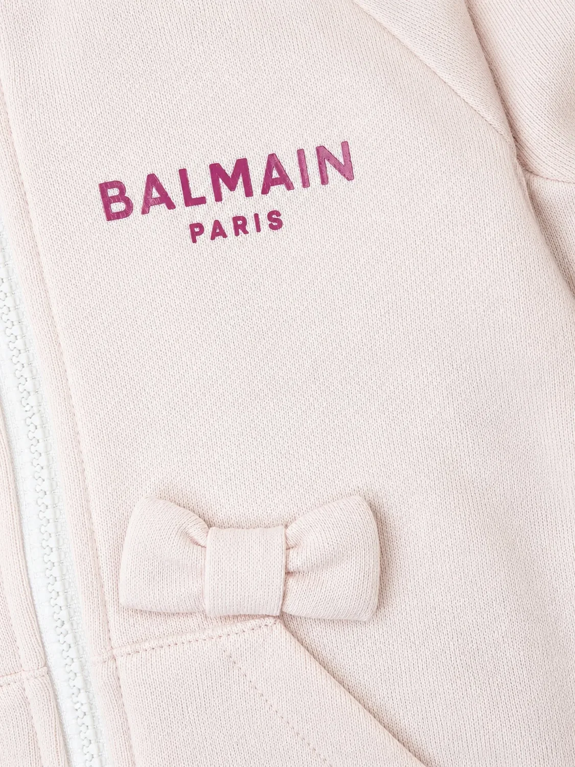 Куртка с бантом и логотипом Balmain Kids, розовый — фото 3