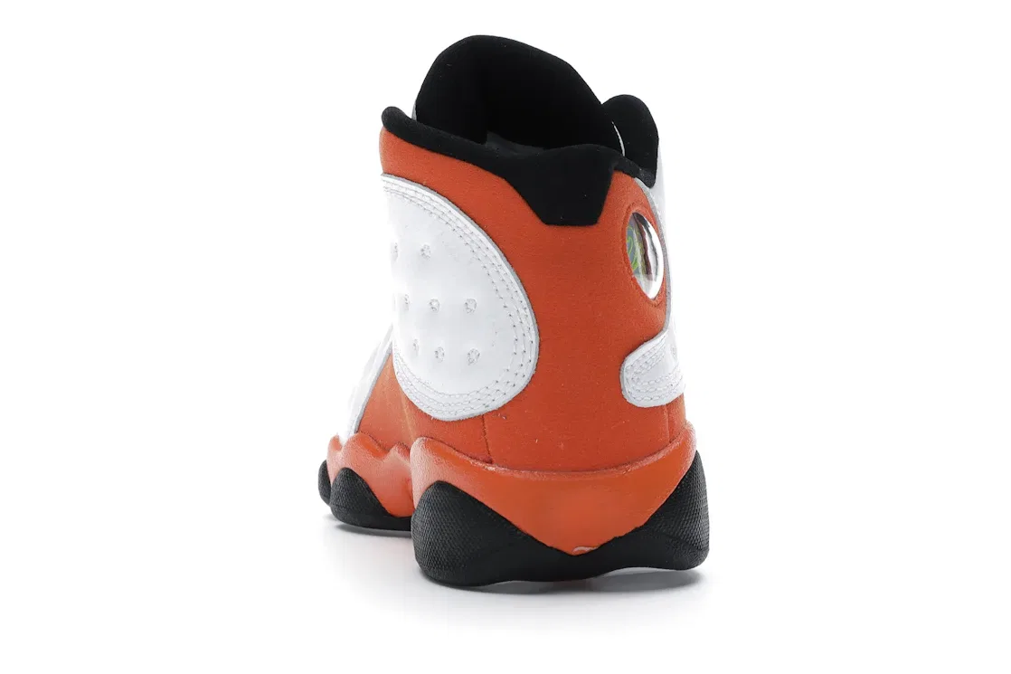 Детские кроссовки с ярким дизайном Jordan 13 Retro Jordan, White/White-Starfish-Black — фото 4