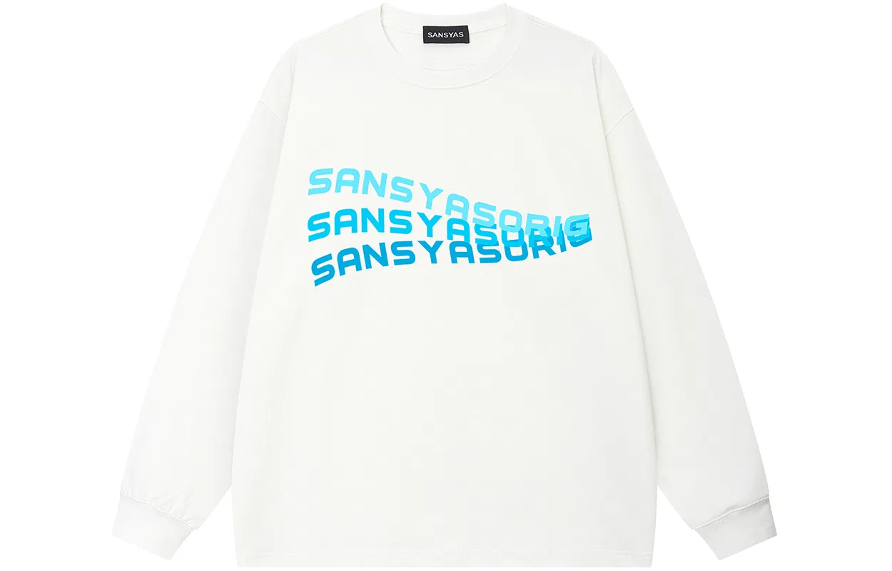 Детская футболка с круглым вырезом White (Blue Letter) SANSYAS