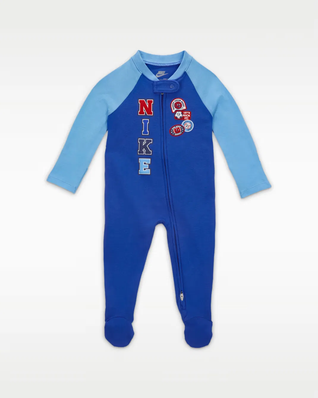 Детский хлопковый комбинезон с закрытыми ножками (0-9 месяцев) Nike Sportswear, Game Royal