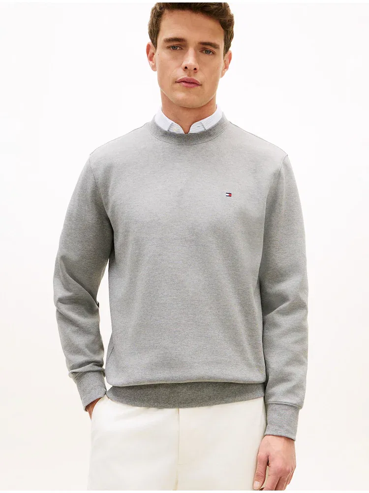 Футболка с длинным рукавом Essential Intechno Crew Neck TOMMY HILFIGER, Silver