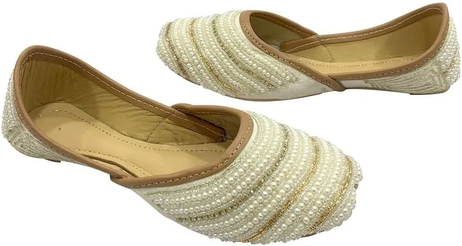 Детские туфли-балетки для девочек с бисером Punjabi Jutti Step n Style, Multi — фото 4