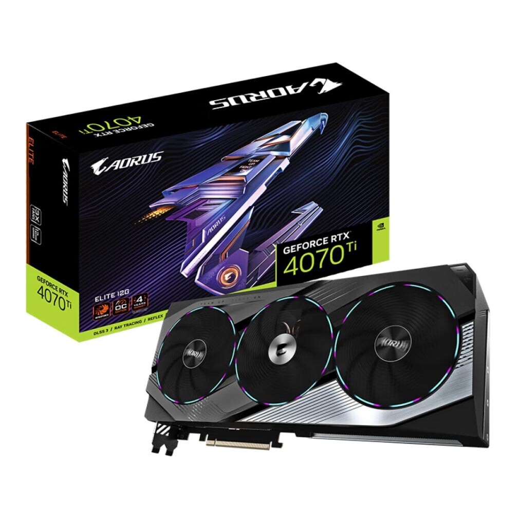 

Видеокарта Gigabyte Aorus GeForce RTX 4070 Ti Elite, 12 Гб, GV-N407TAORUS E-12GD