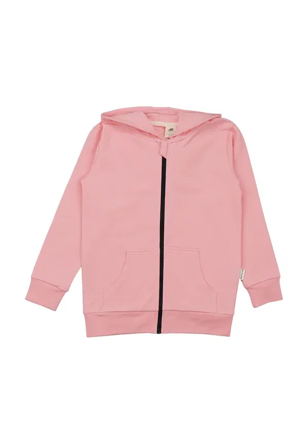Толстовка на молнии из хлопка с эластаном Zip-up Sweatshirt Walkiddy Pink, розовый
