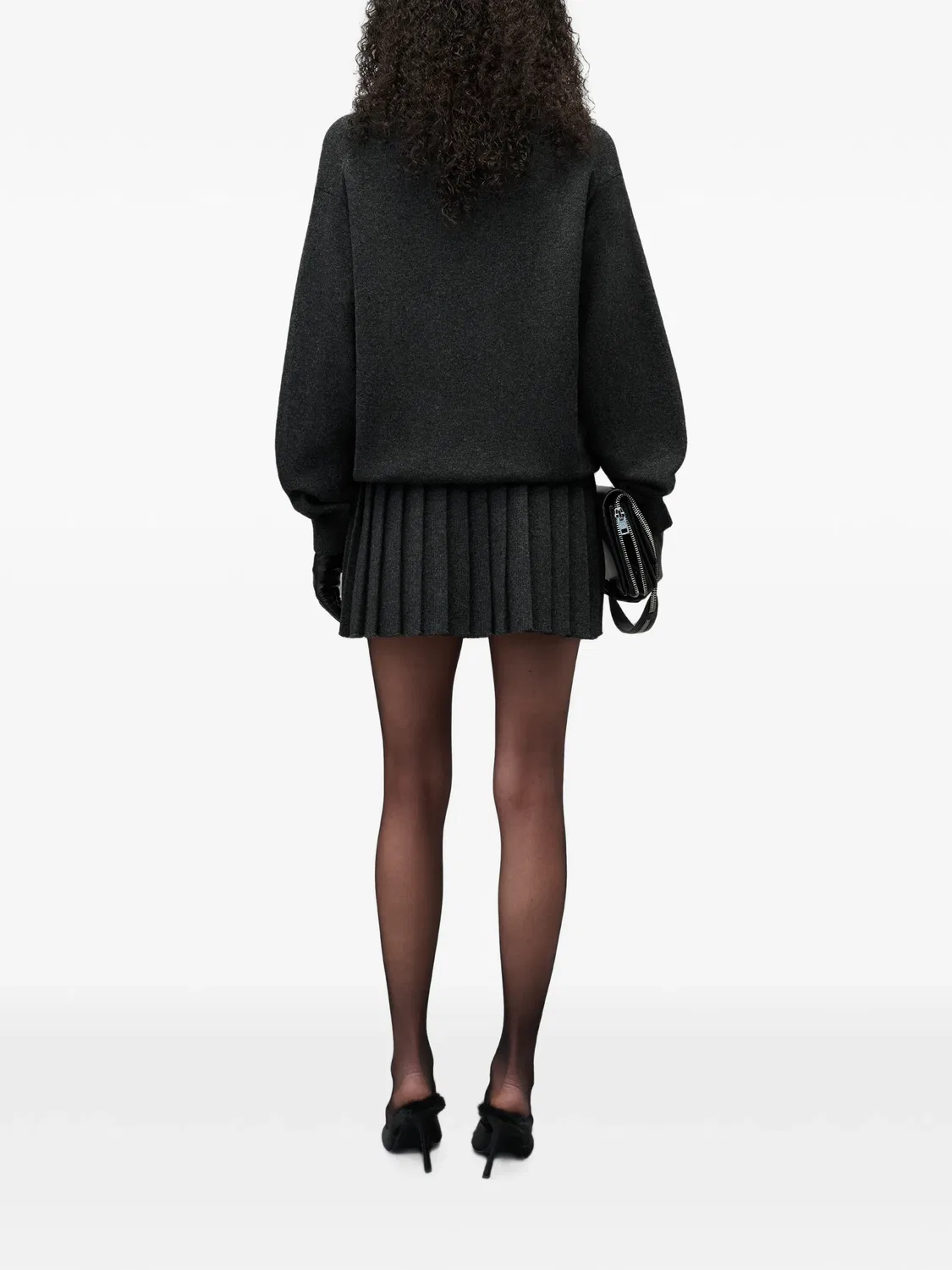 Платье с длинными рукавами и юбкой Alexander Wang, серый — фото 3