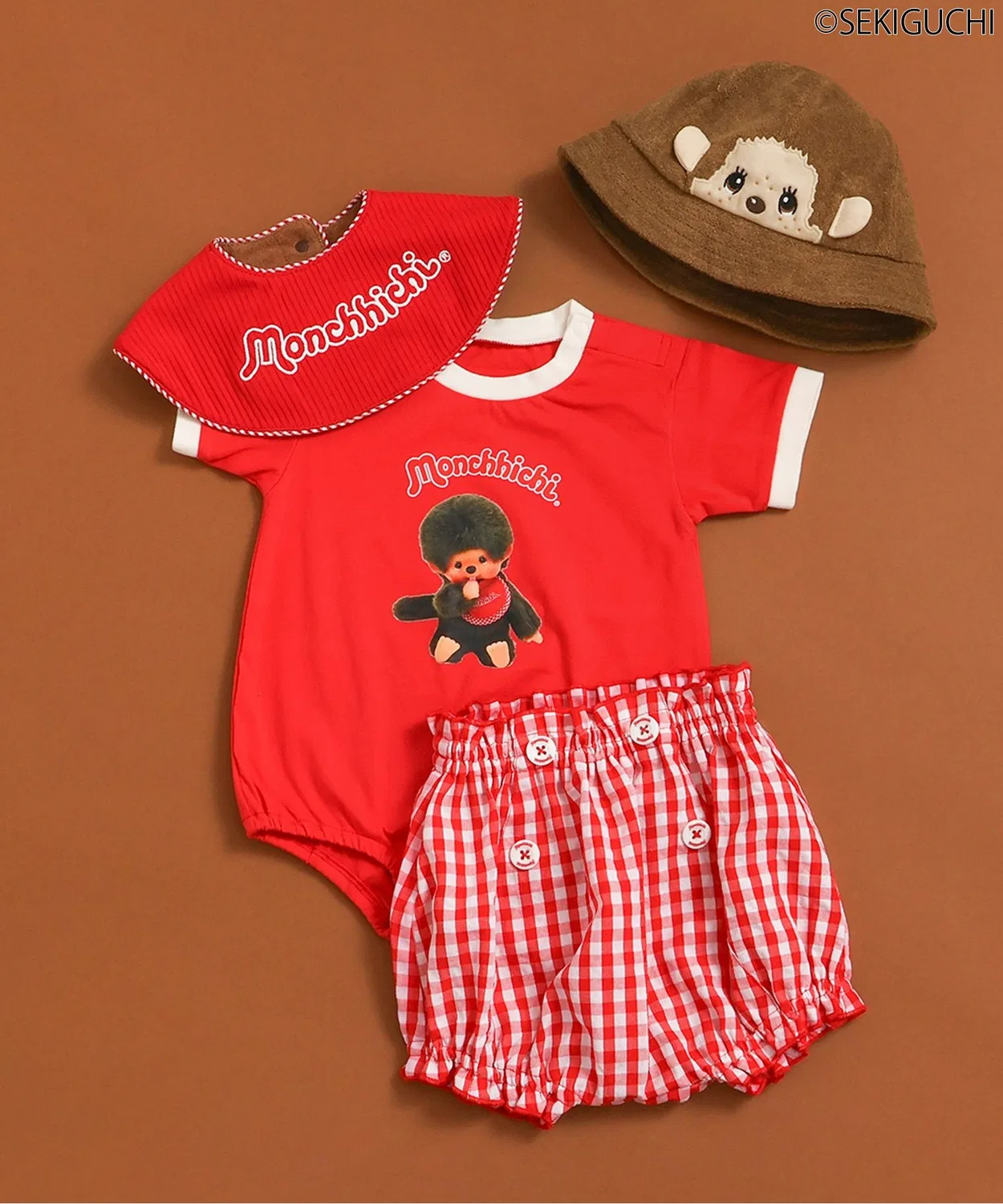 Детский боди-комбинезон с принтом Monchhichi, модель Ringer Bodysuit, apres les cours, Pink — фото 4