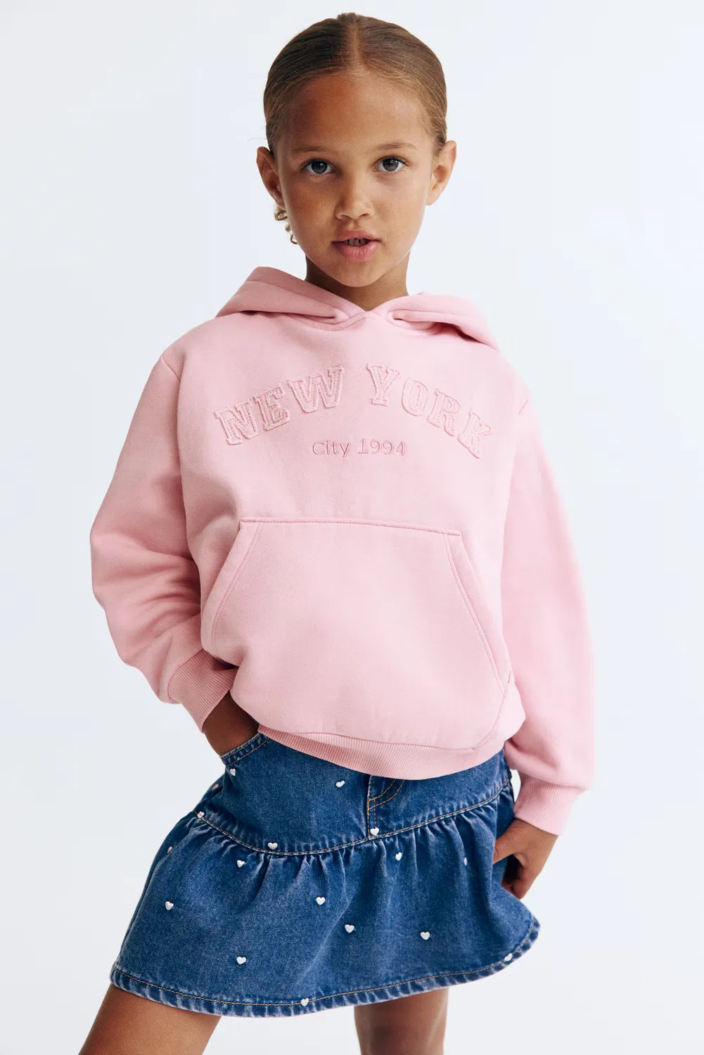 Худи с мягкой внутренней подкладкой H&M, Hellrosa/New York