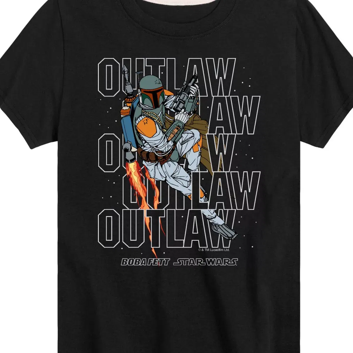 Детская футболка с принтом Outlaw Boba Fett Star Wars, Heather Charcoal — фото 2