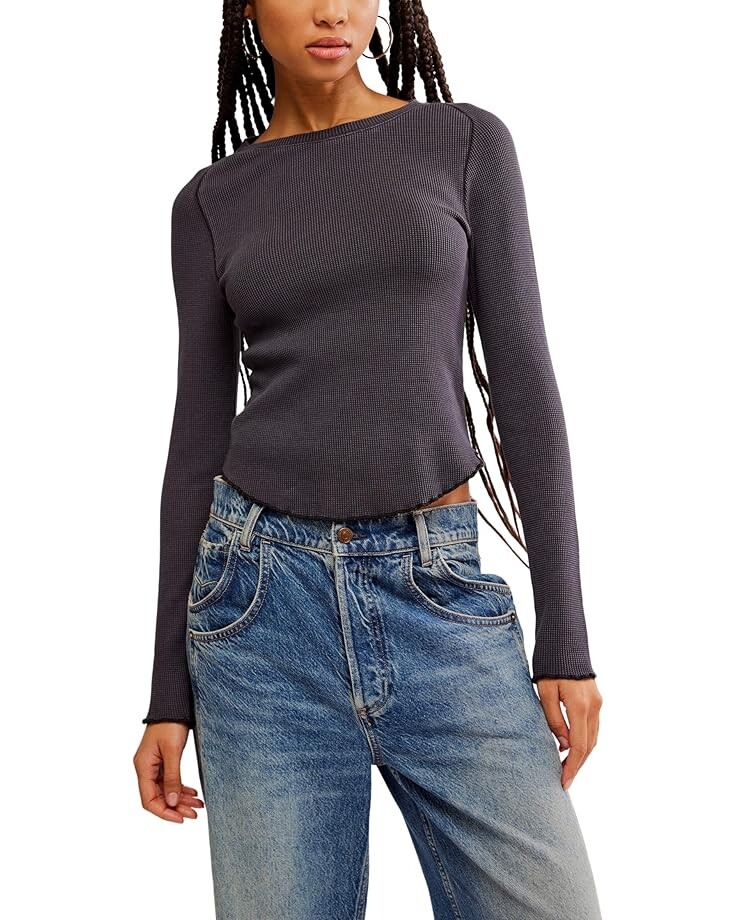 

Футболка Free People Easy Does It Tee, черный