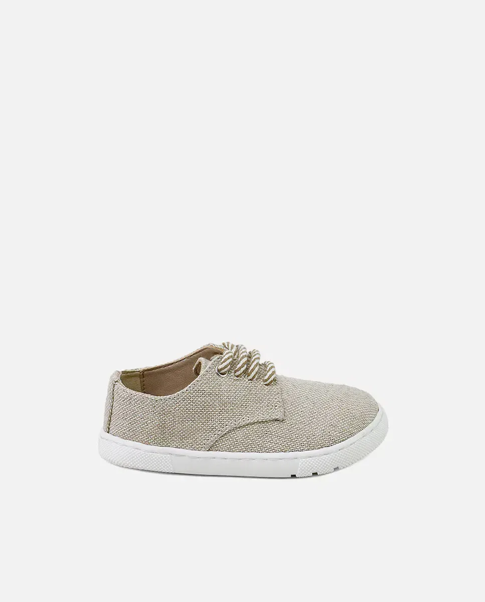 Детские туфли-лодочки на шнуровке бесшовные Eli 1957, Beige