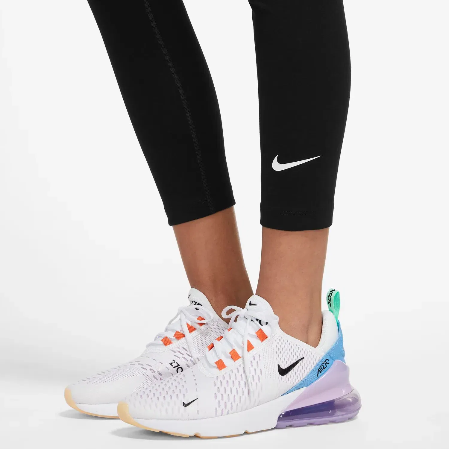 Женские леггинсы с высокой посадкой 7/8 Nike Nsw Nk Clsc HR 7/8 Tight, Negro — фото 3