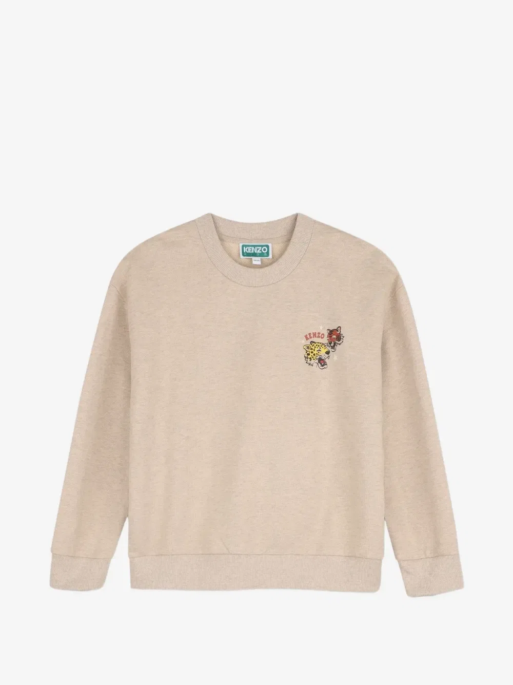 Свитер с графичным принтом Kenzo Kids, бежевый