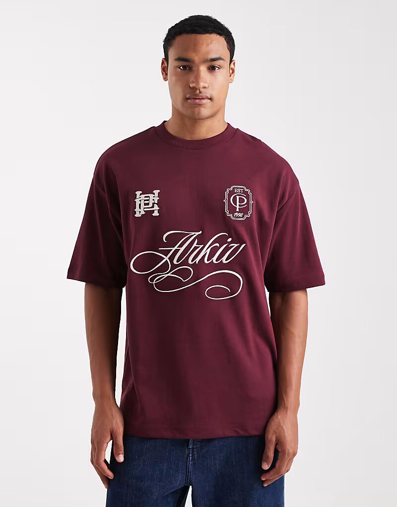 

Футболка свободного кроя breathMAX со спортивной вышивкой бордового цвета Asos Design, Красный, Футболка свободного кроя breathMAX со спортивной вышивкой бордового цвета Asos Design