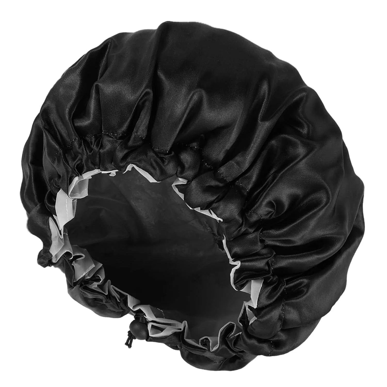 Шапочка для душа Satin Шапочка для душа двойной слой, на завязках, Black Abeillo
