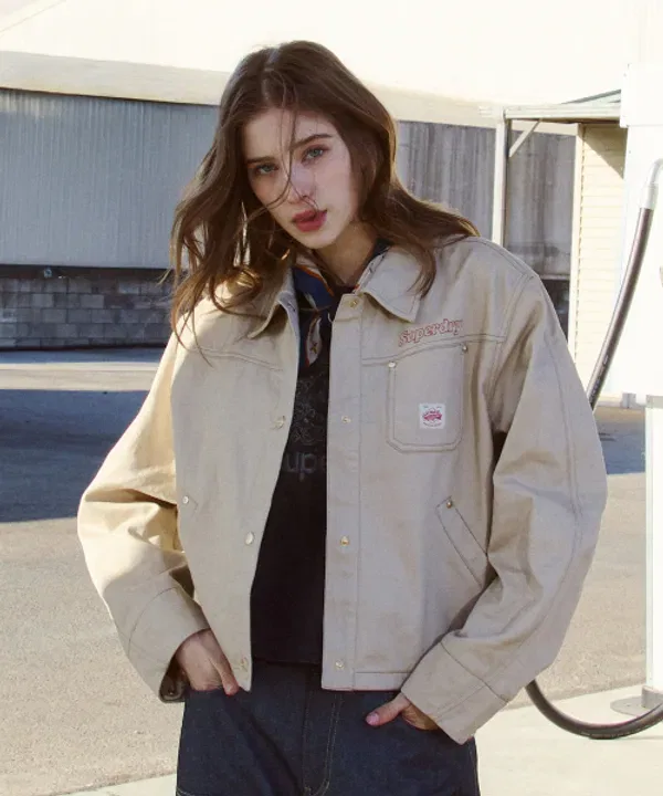 Тракторная куртка Superdry, светлый беж
