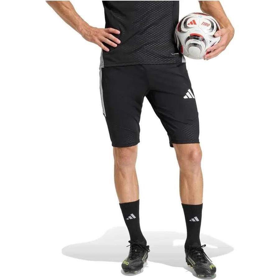 Шорты спортивные с плоским низом, модель TIRO26C 1/2, adidas, Черный