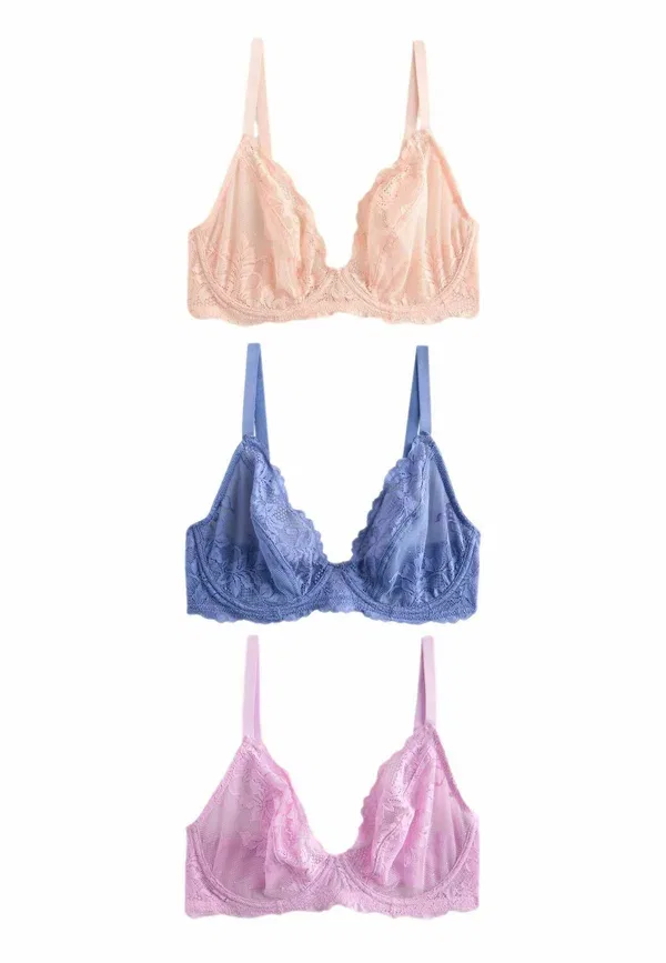 Бюстгальтер с косточками 3 Pack Next, синий/сиреневый/персиковый