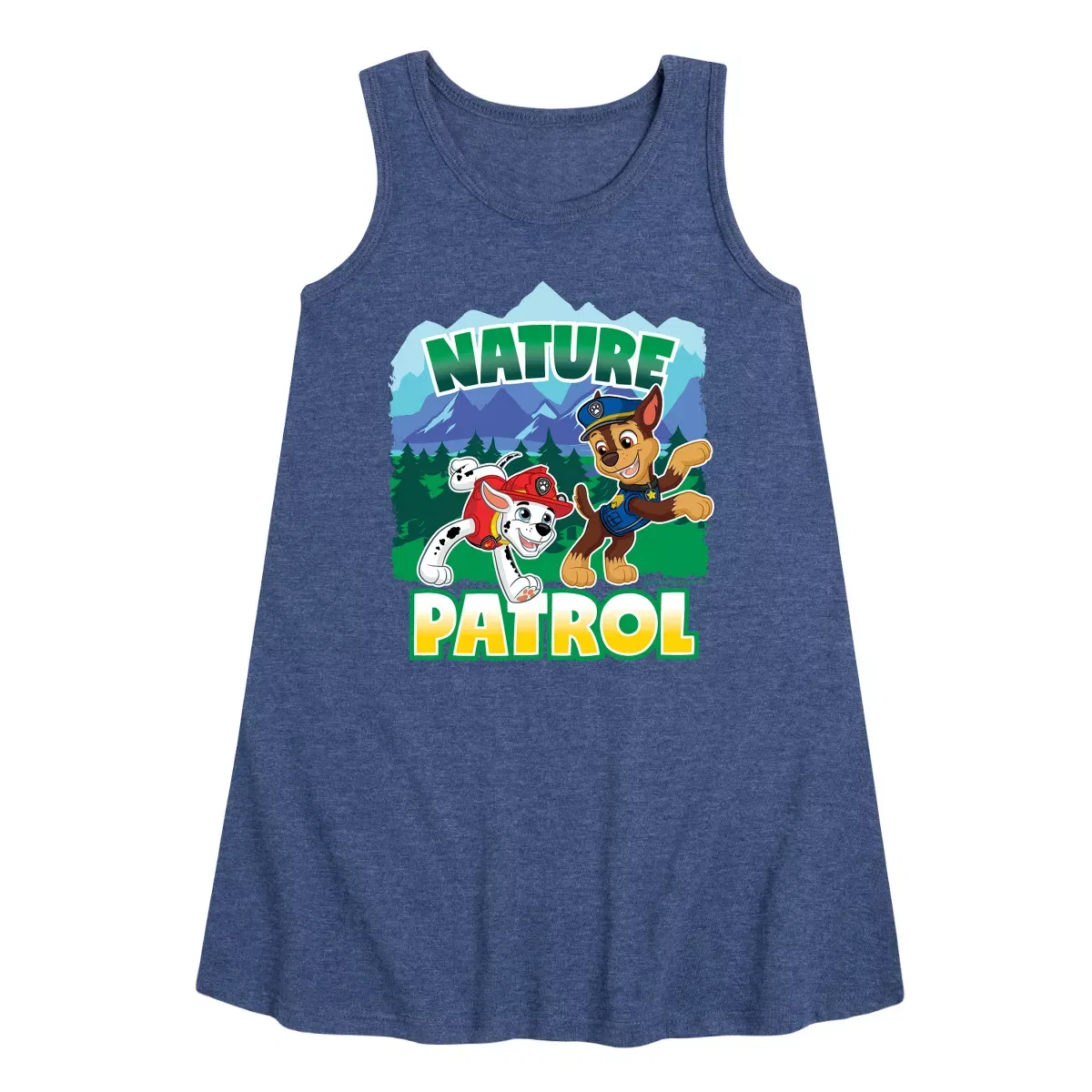 Детское платье без рукавов с принтом PAW Patrol Nature Patrol, Heather Navy