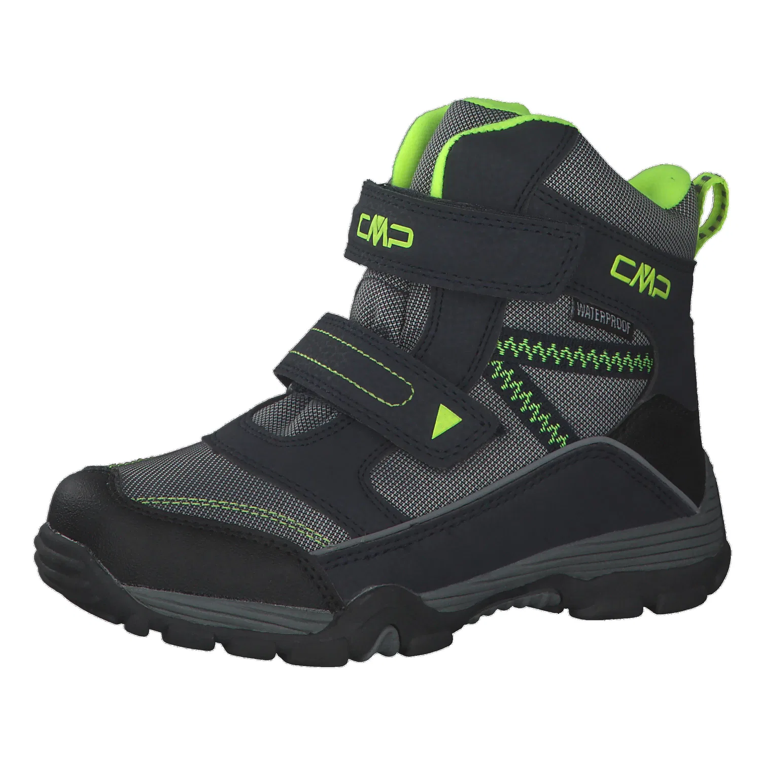 Детские зимние ботинки водонепроницаемые Pyry Snow Boot WP Cmp, Grau Grun Schwarz