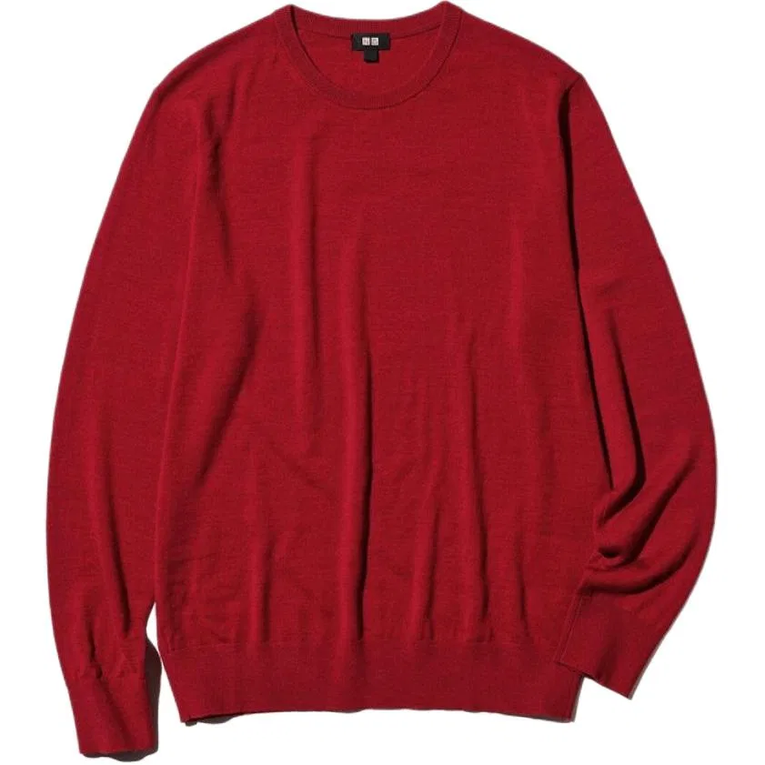 Мужской свитер с круглым вырезом Maroon UNIQLO