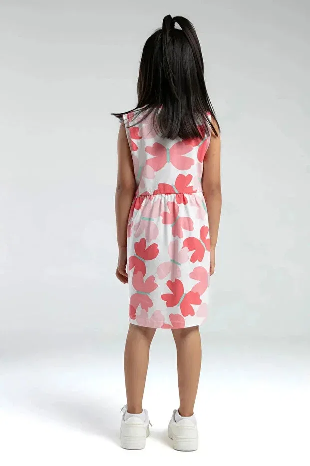 Детское платье для девочек хлопковое с принтом Girls' Pink Dress Rolypoly, Pink — фото 4