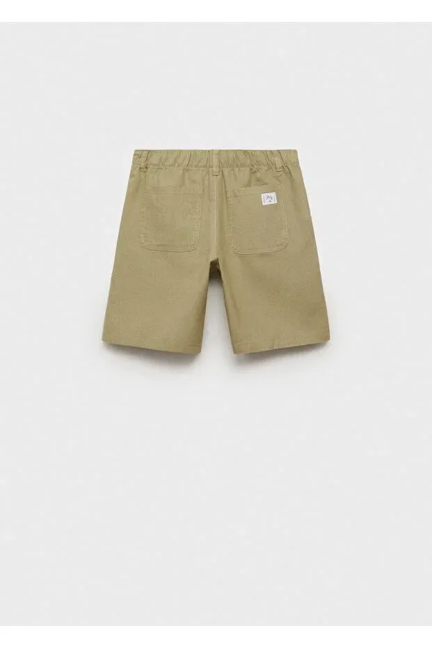 Детские шорты для мальчиков хлопковые Mango Kids, Khaki — фото 2