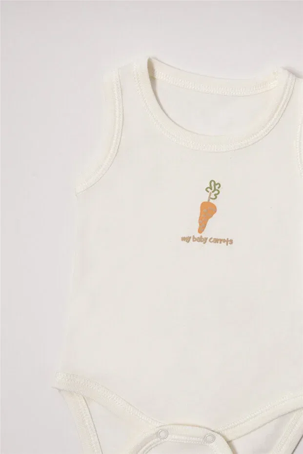 Детское боди для новорожденных с длинным рукавом Interlock athlete body ay Bebetto, Ecru — фото 3