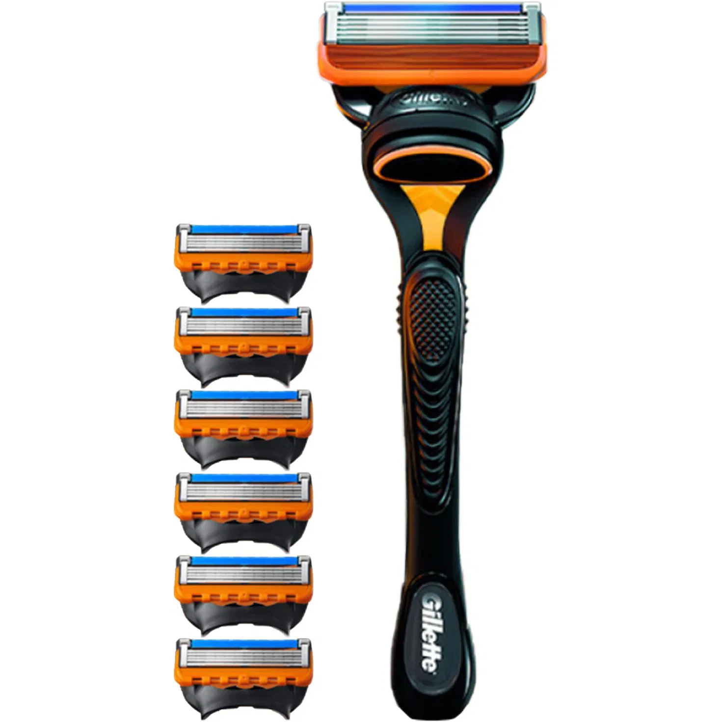 Мужской станок для бритья с 5 лезвиями, 1 ручка и 4 сменных картриджа, Gillette, Black