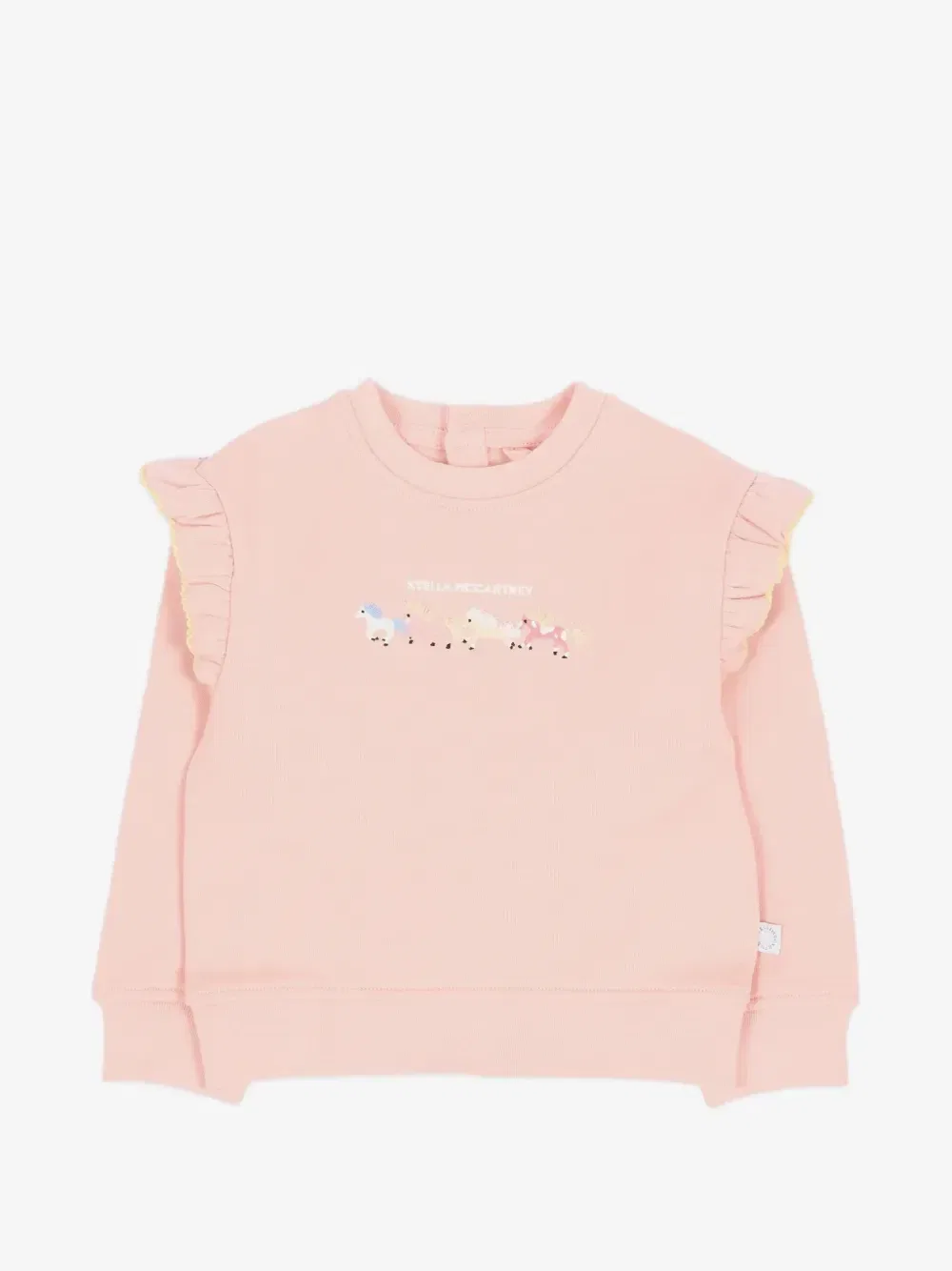 Хлопковый свитшот с оборками Stella McCartney Kids, розовый