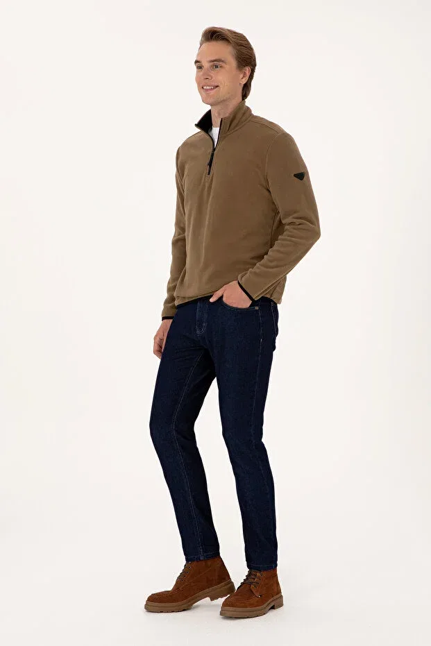 Мужские свитшот из флиса U.S. Polo Assn., Khaki — фото 4