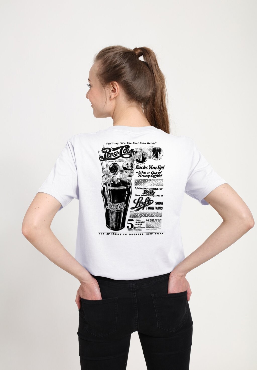 

Футболка с принтом PEPSI COLA RETRO AD Henry Tiger, белый