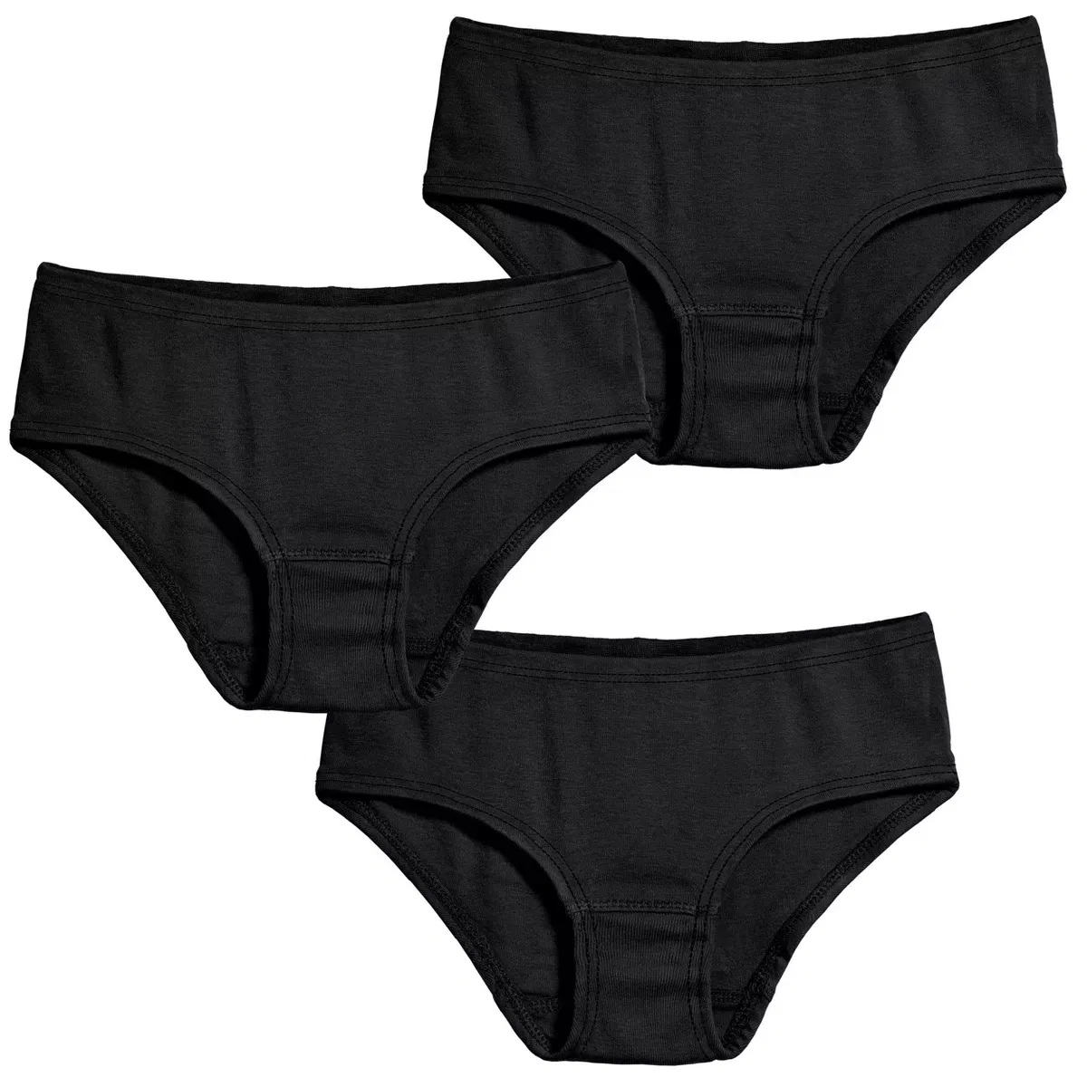 Детские трусы для девочек хлопковые набор 3 шт City Threads, Black