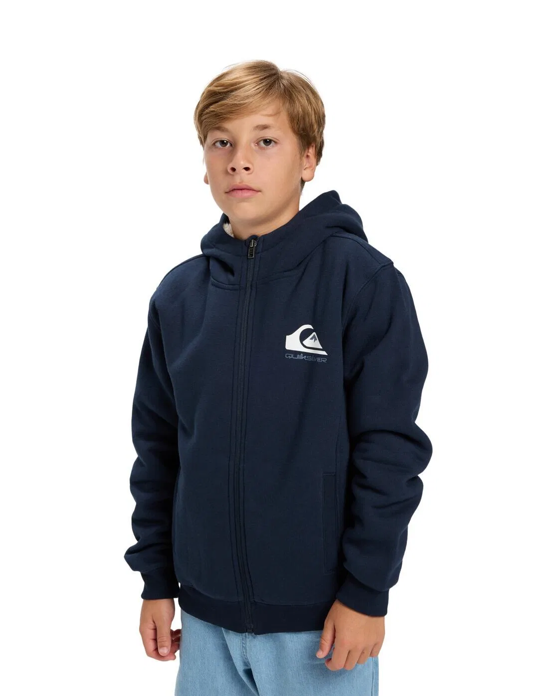 Детское худи на молнии с флисом и шерпой Quiksilver, Kosmosblau