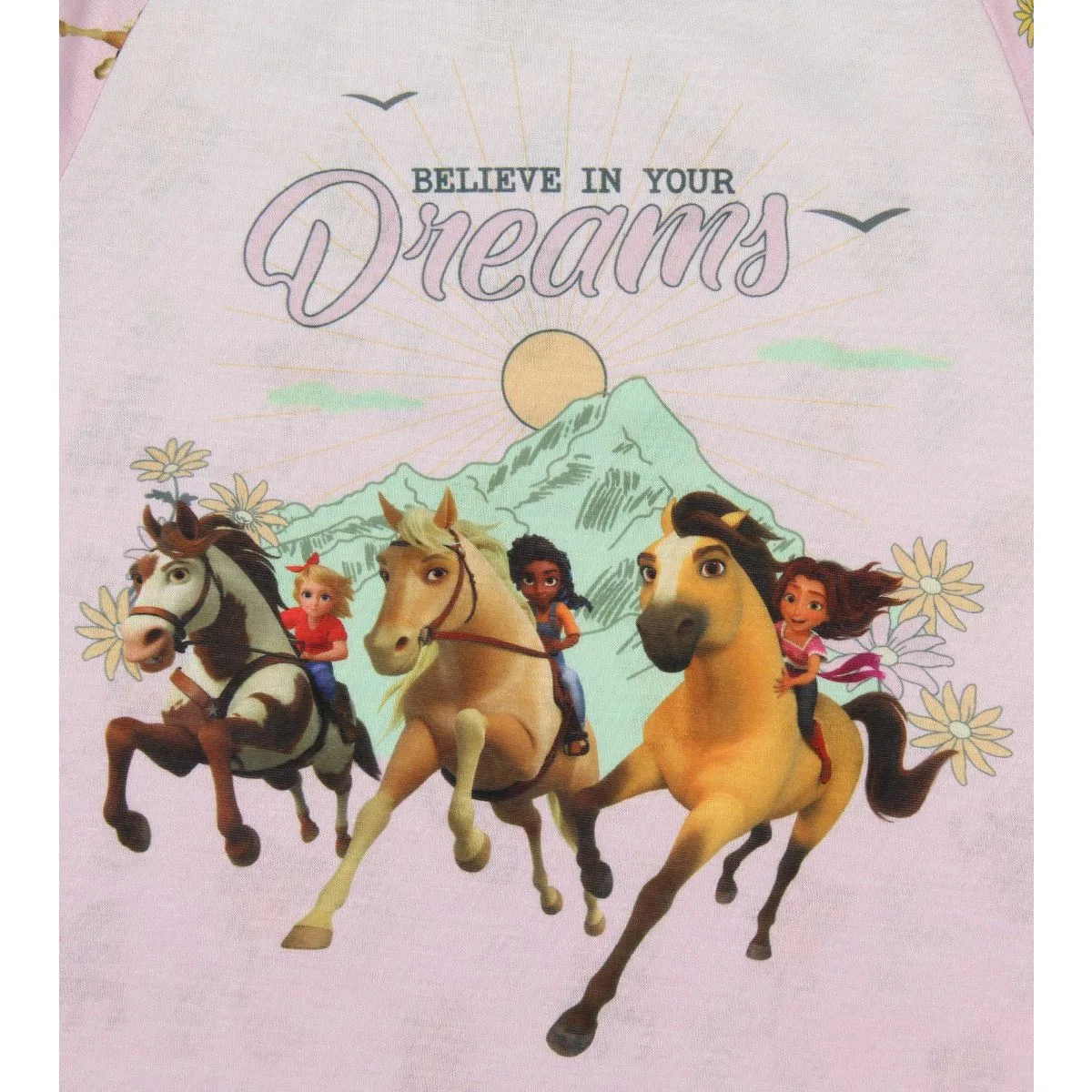 Детская ночная рубашка с принтом Believe In Your Dreams Spirit Untamed, Цвет Pink — фото 2