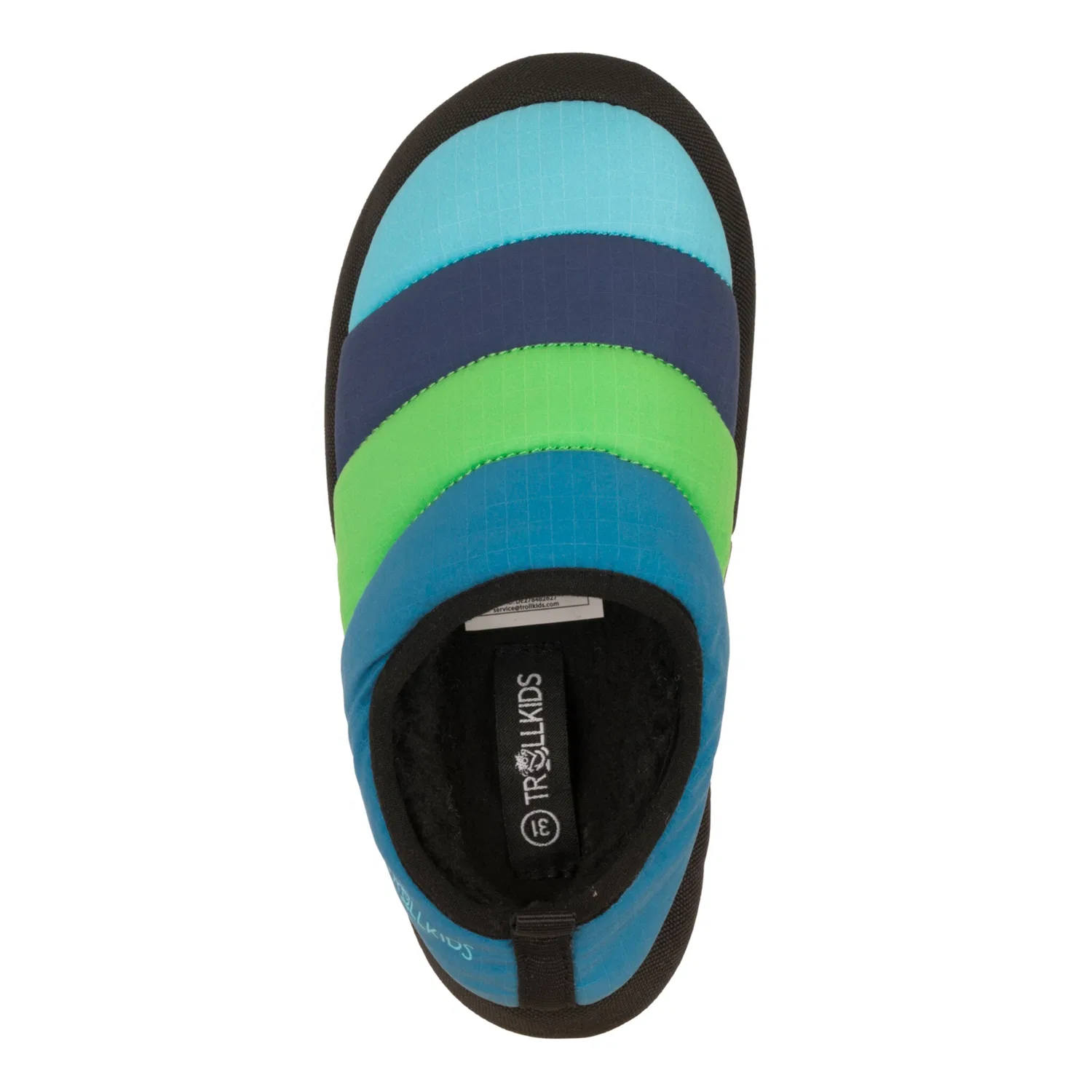 Детские домашние тапочки TROLLKIDS, Dark Marine/Fresh Green/Mystic Blue — фото 4