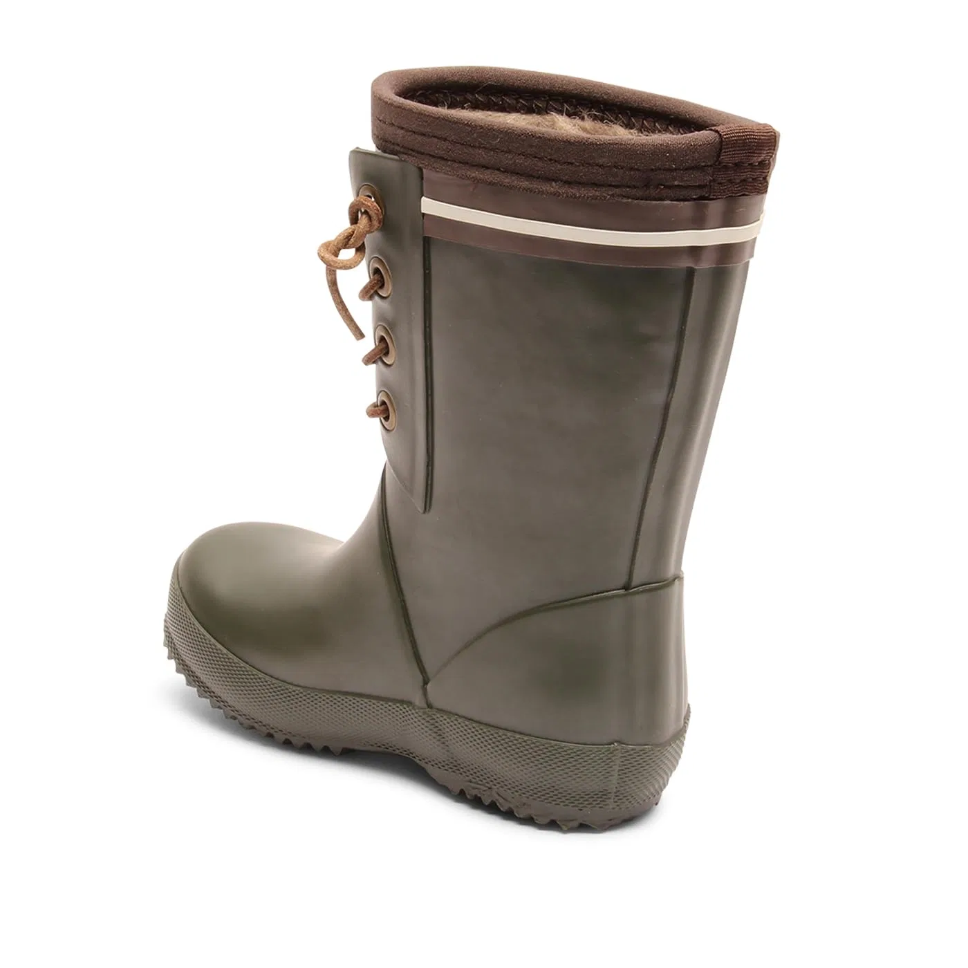 Детские резиновые сапоги с мехом Rubber Boot Lace Thermo Bisgaard, Green — фото 2