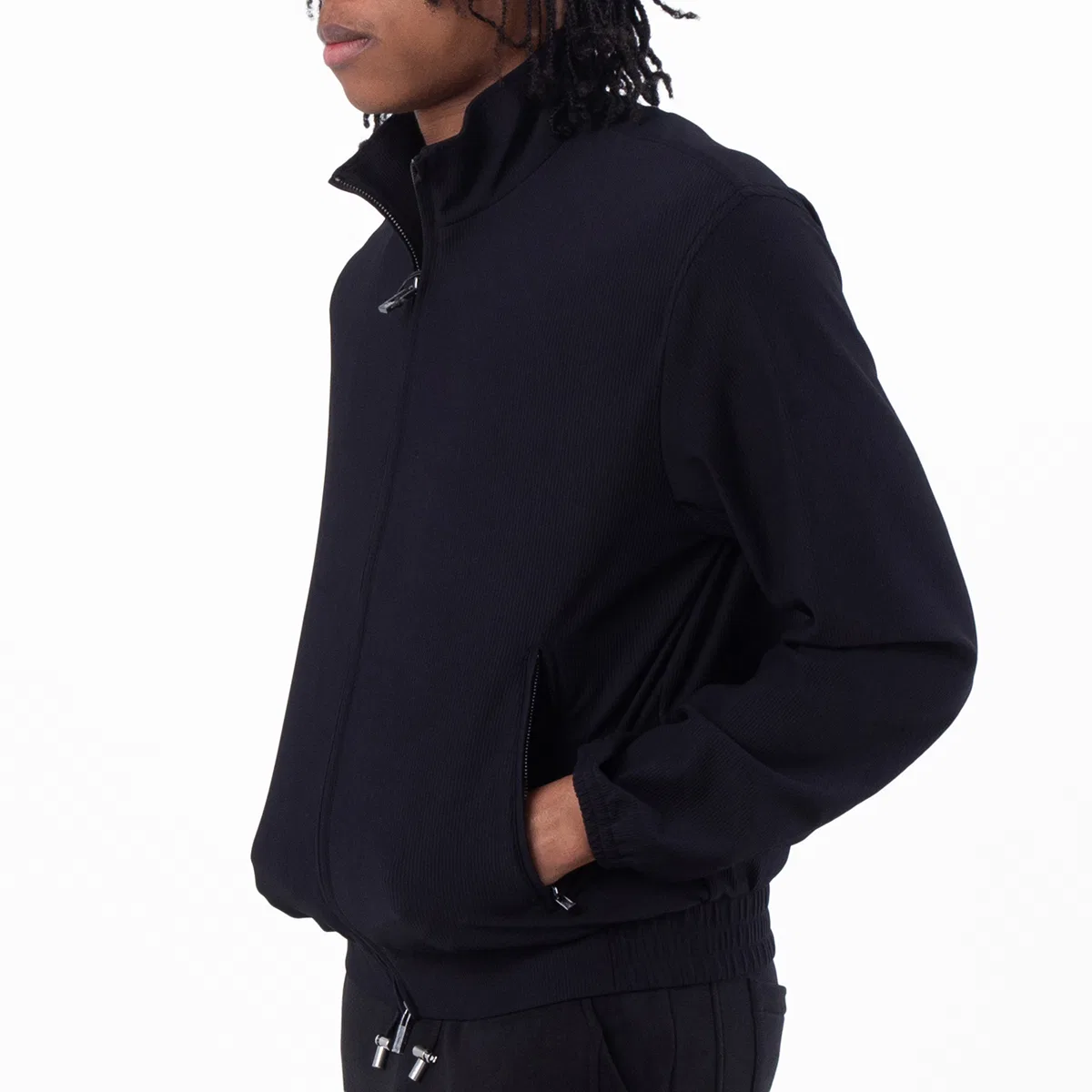 Куртка из стрейч-нейлона с эффектом каннете Louson Jacket Emporio Armani, Black Beauty — фото 2