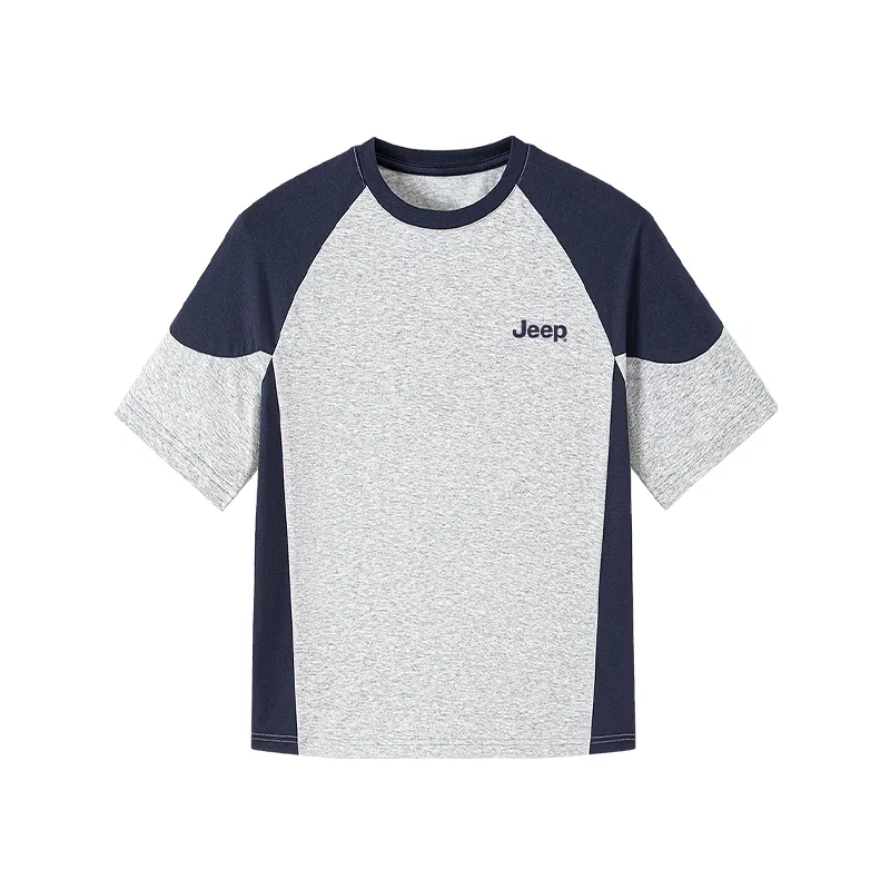 Детская футболка с круглым вырезом, модель Jeep, цвет Heather Grey — фото 4