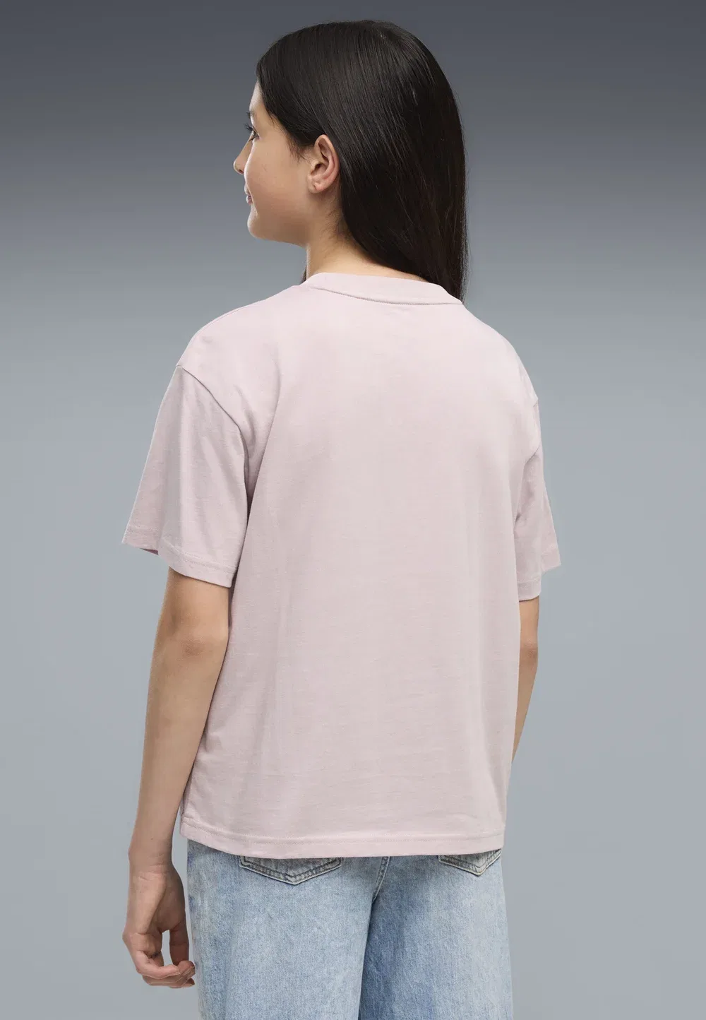 Футболка Ess boxy tee g унисекс - с принтом Puma, Misty Pink — фото 3