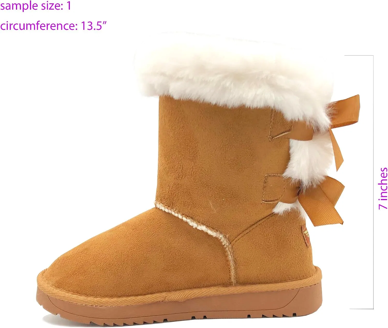 Детские зимние ботинки с искусственным мехом REDVOLUTION New Kids Classic Snow Boots Faux Fur Midcalf Outdoor Boots, Camel — фото 3