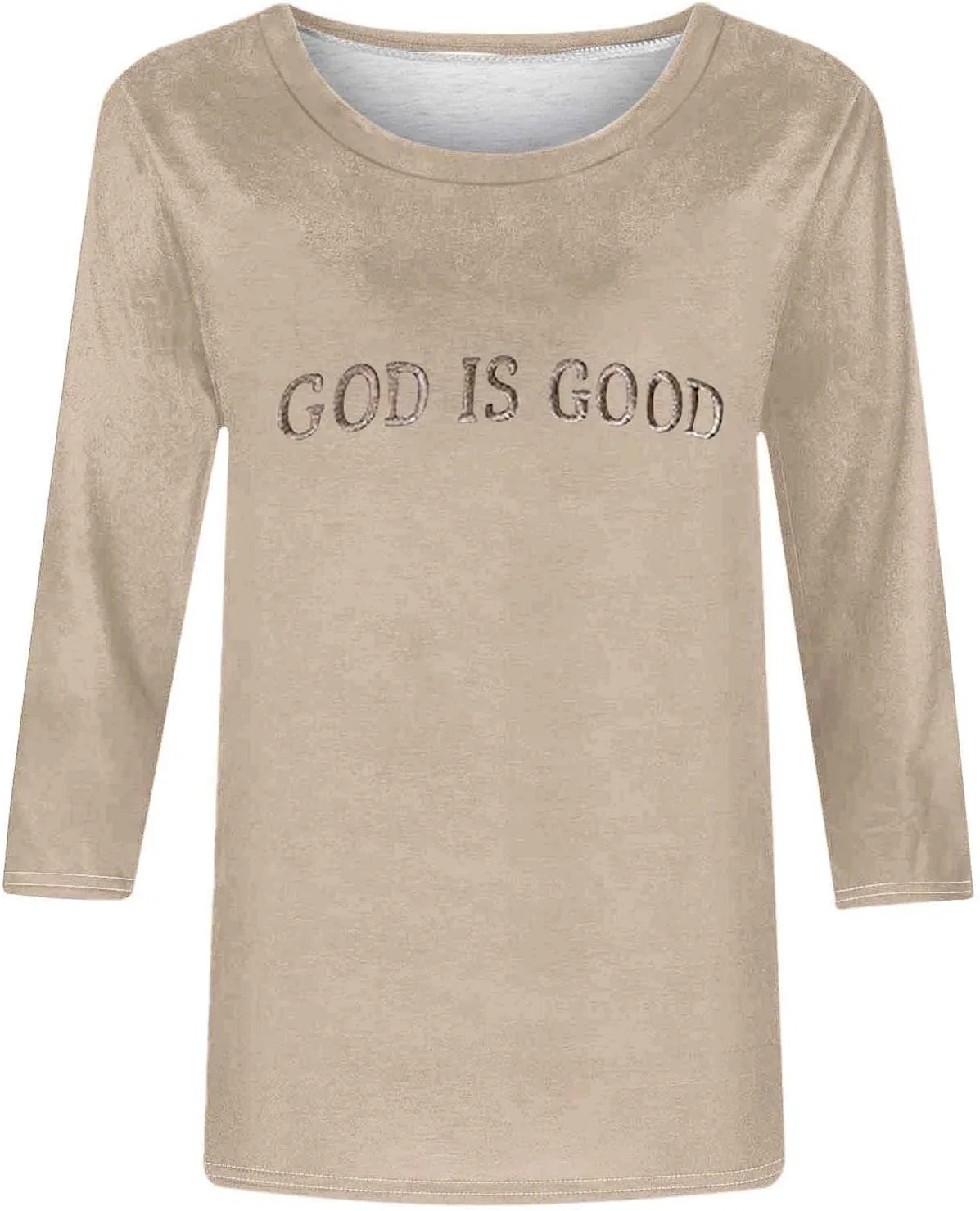 Женская футболка с длинным рукавом God is Good, бежевый — фото 3