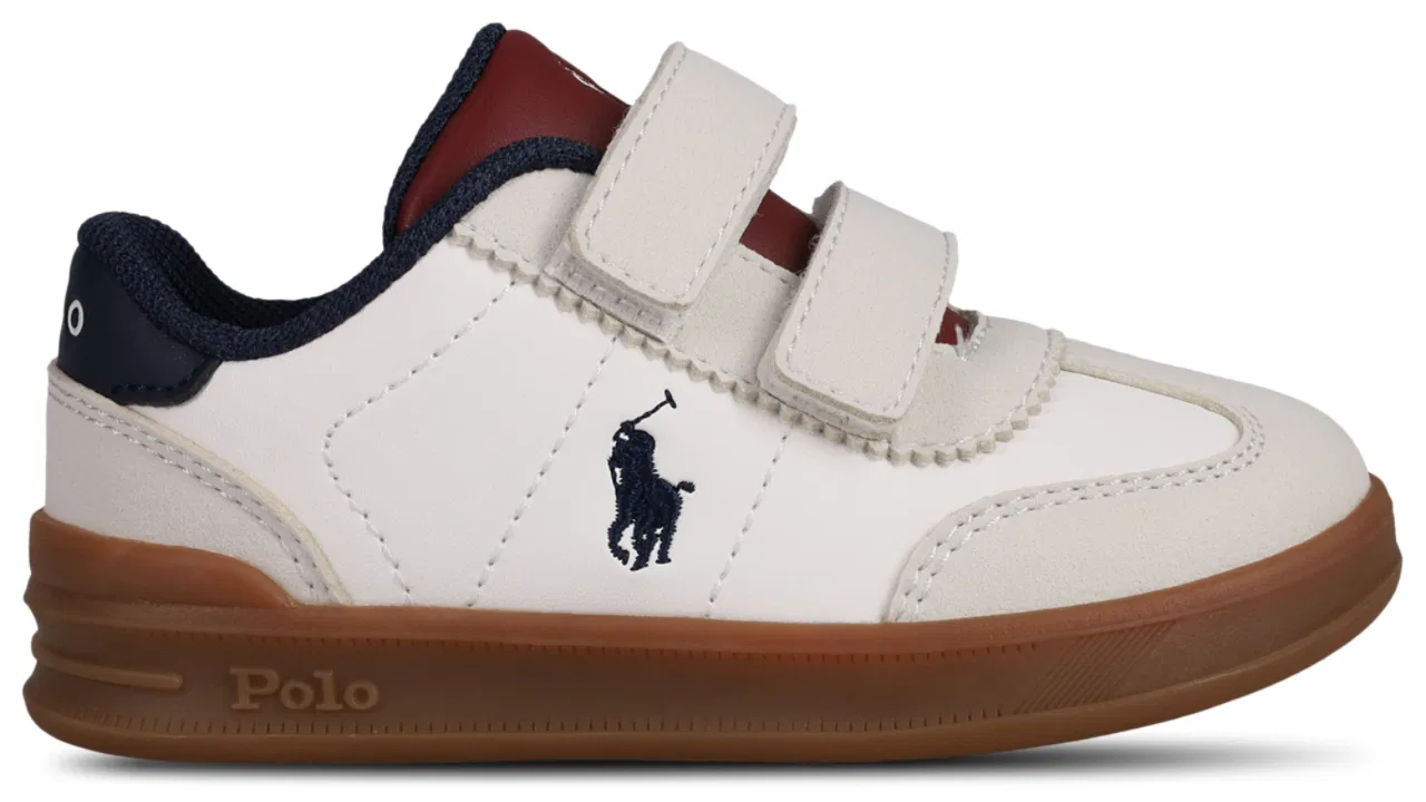 Детские кроссовки для мальчиков на липучках Hollis Ez Polo, Paper White/Navy/Green