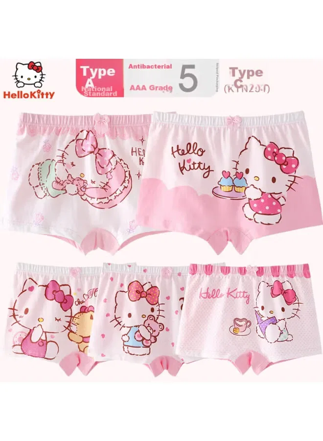 Трусы детские с цветочным принтом комплект 5 штук Hello Kitty, разноцветный