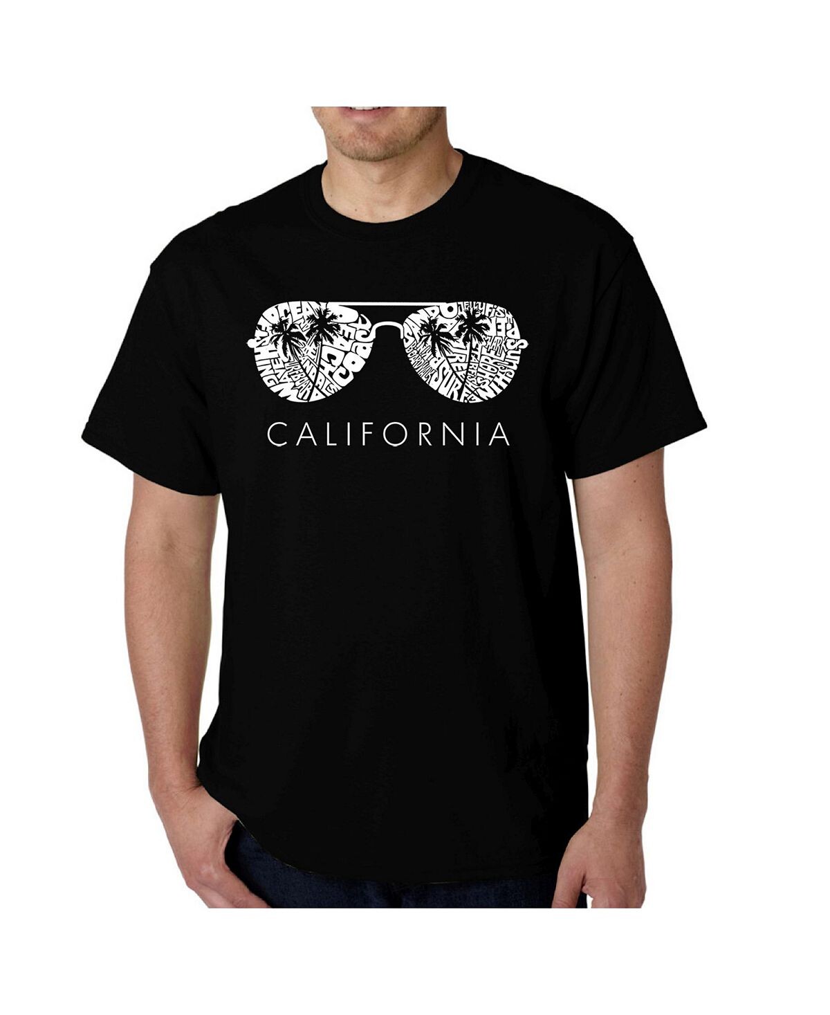 

Мужская футболка word art - california shades LA Pop Art, черный