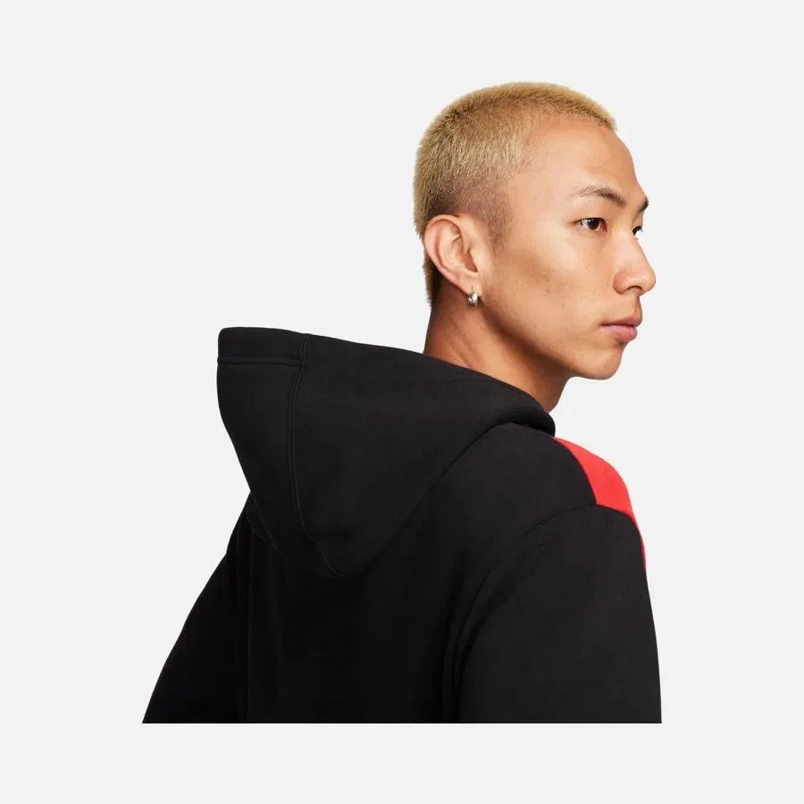 Мужской свитшот-худи с капюшоном из флиса Nike Sportswear Swoosh Air Graphic Fleece Pullover Hoodie, Черный — фото 4