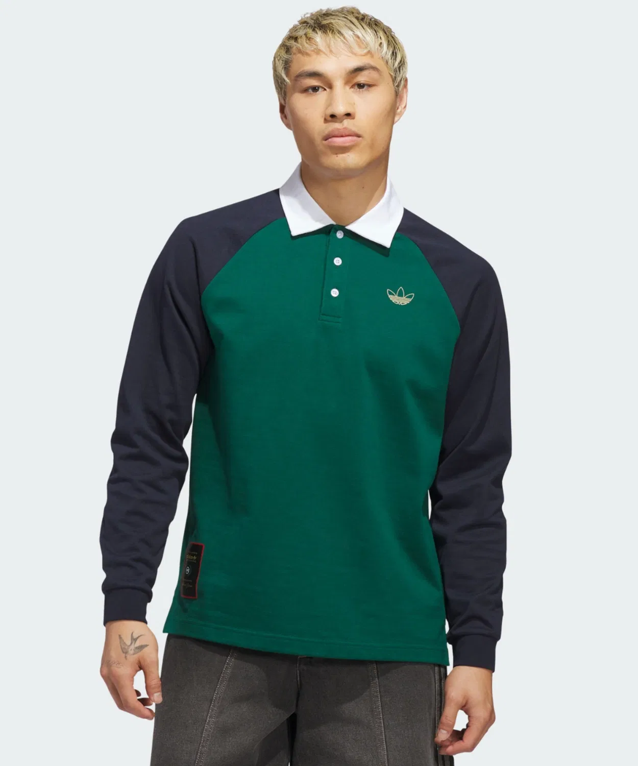 Мужская рубашка поло свободного кроя с принтом Tyshawn Adidas Originals, Green — фото 3