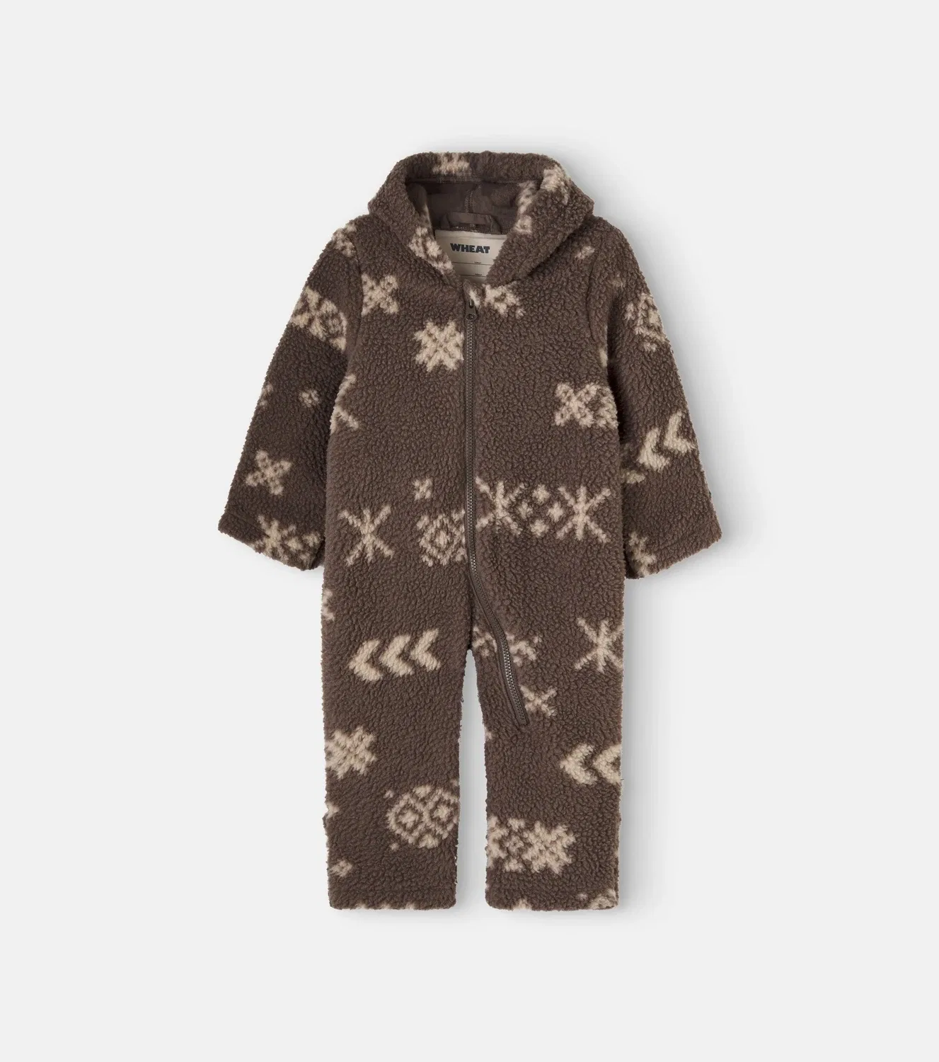 Флисовый комбинезон с капюшоном Baby Allo Wheat, коричневый
