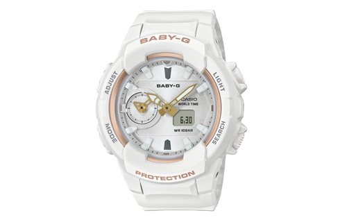 

CASIO Женские часы BABY-G Collection с кварцевым механизмом, ремешком из смолы и белым циферблатом