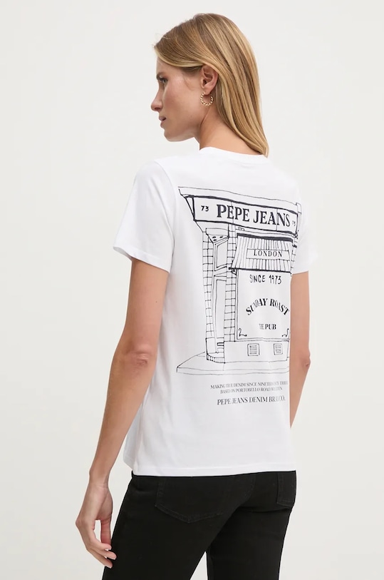 

Хлопковая футболка GENEVIVE Pepe Jeans, белый