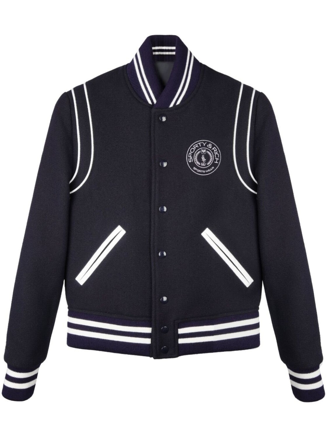 

Бомбер Connecticut Crest с вышитым логотипом Sporty & Rich, синий